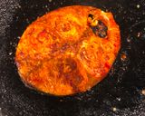 A picture of step 7 of Meen Pollichathu- Kerala style fried fish steamed in banana leaf.
