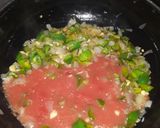A picture of step 5 of Italian pasta in red sauce.