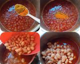 A picture of step 3 of White Dry Lima Beans in Red Gravy (Butter Beans).