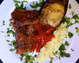 Foto del paso 4 de la receta: Carne de cerdo cítrico (pechito) agridulce  perfumado con jengibre y tomillo a la cacerola