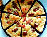 รูปขั้นตอนการทำที่ 5 ของ 🍕พิซซ่าไก่บาร์บีคิวซอสเนยกระเทียม homemad pizza/homemade barbecue chicken pizza butter garlic sauce
