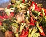 A picture of step 5 of Fettuccine with Piccadilly Tomatoes, Porcini Mushrooms, and Sicilian Broccoli.