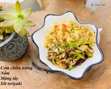 Hình bước làm 5 của món Cơm chiên trứng nấm măng tây sốt teriyaki