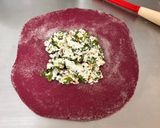 A picture of step 8 of Color Burst Breakfast (Beetroot Paneer Paratha with Curd, Rice Kheer & Chips).