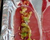 A picture of step 1 of My stuffed Bacon Rolls.🤫.