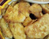 A picture of step 1 of Fried yam with egg.
