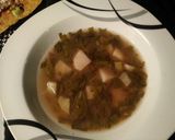 A picture of step 13 of Spinach soup with methi papdi n masala khakra.