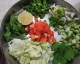 A picture of step 1 of Chickpea salad in 10 minutes.