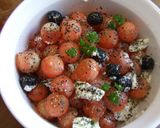 Foto del paso 4 de la receta Ensalada de sandía y queso de cabra con semillas de chía