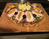 A picture of step 5 of California Farm Cheese Pizza.