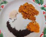 A picture of step 6 of Rice with Molaghootal, Dry Neem flower Pachdi & papad.