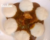A picture of step 6 of Tuwon shinkafa with white rice.