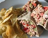 A picture of step 3 of Tuna lunch "wrap".