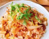 Hình bước làm 2 của món Cơm chiên kim chi Vetula