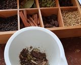 A picture of step 1 of Kathal(jackfruit) in whole spices.