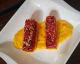 A picture of step 28 of Colourful sticky rice with creamy sauce.