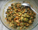 A picture of step 8 of Besan Bhindi.