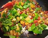 A picture of step 6 of Aloo Matter Ki bhujiya.