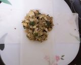 A picture of step 1 of Remaining alu keema salan k box patties.