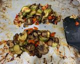 A picture of step 2 of Veggie quiche (makes 2).
