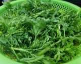 Hình bước làm 1 của món Canh rau tần ô nấu tôm 1 nắng