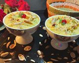 A picture of step 4 of Saffron Firni Kheer.