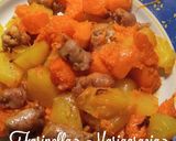 Foto del passaggio 4 della ricetta Tocchetti di zucca km zero patate e salsiccia al forno 👩🍳❤️🦁