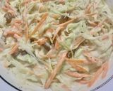 A picture of step 4 of Coleslaw with raisins.