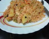 A picture of step 7 of Jhatpat Pulav.