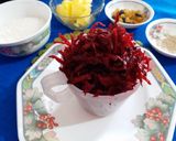 A picture of step 2 of Beetroot Carrot Halwa.