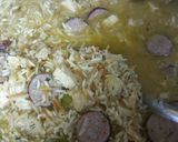 A picture of step 6 of Shrimp and Chicken Kielbasa.