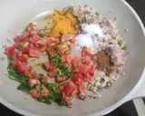A picture of step 3 of Khandeshi baingan bharta.