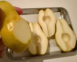 A picture of step 2 of Baked Pears with Gorgonzola and Walnuts (or Goat Cheese and Pine Nuts).