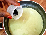 Green & white panna cotta