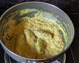 A picture of step 8 of Dudh Potol (Pointed gourd cooked in a milk gravy).