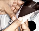 A picture of step 3 of Soft Chocolates Filing Cones.