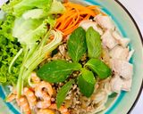 A picture of step 4 of Cassava Noodle Salad with Shrimp and Pork.