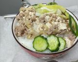 電鍋煮洋蔥豆腐豬肉丼搭糖漬小黃瓜🍚🥒的食譜步驟6照片