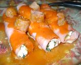 Foto del paso 6 de la receta: Rollos de jamón y queso tipo canelones rellenos con espinacas y ricota