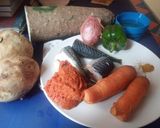 A picture of step 1 of Yam and Sweet Potatoes Porridge.