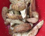 A picture of step 4 of Baked garlic parmesan potato wedges.