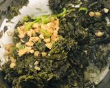 A picture of step 4 of Thotakura allam karam/Amaranth leaves curry cooked in milk#greenveg.