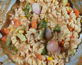 A picture of step 5 of Fussilli Arrabiata with Broccoli and Mushroom.