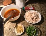A picture of step 1 of Dandan noodles.
