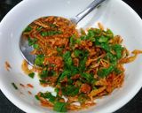 Hình bước làm 2 của món Đậu hũ non chiên giòn chà bông, mở hành ruốc sấy