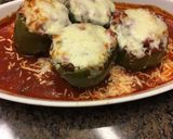 A picture of step 9 of Italian Stuffed Peppers w Pasta.