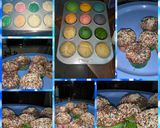 A picture of step 5 of Coloured fluffy vanilla and chocolate cupcakes.