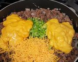 A picture of step 3 of Cheesy Tater Tot Hotdish.