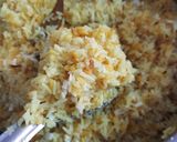 A picture of step 5 of Odia style moong dal khichdi.