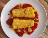 Foto del paso 12 de la receta: Bacalao rebozado en copos de patata con piquillos confitados